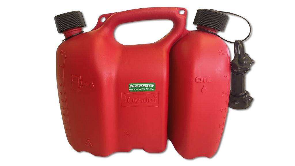 Doppelkanister PROFI rot, 3+6 Liter, 36 x 30 x 17 cm