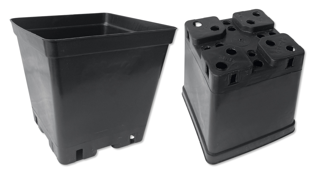 Conteneurs rectangulaires noirs 18 x 18 x 18 cm, 108 pièces