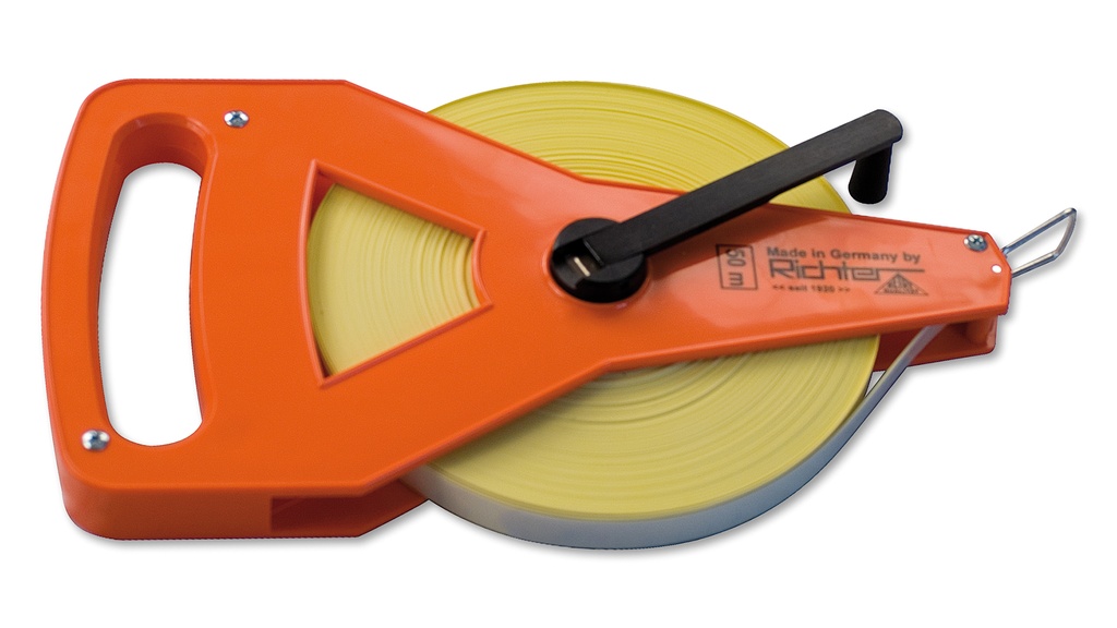 Chevillères à ruban en fibre de verre RICHTER, avec division en cm sur 1 côté, sur cadre 30 m