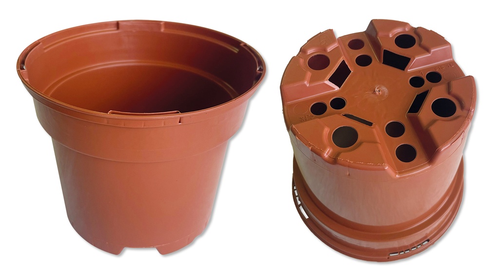 Kunststoff-Töpfe tonfarbig Ø 13 cm, Karton à 384 Stück