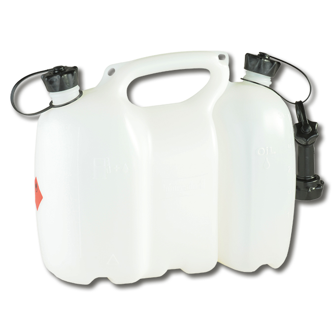Bidon double PRO natur/blanc, 3+6 litres, 36 x 30 x 17 cm