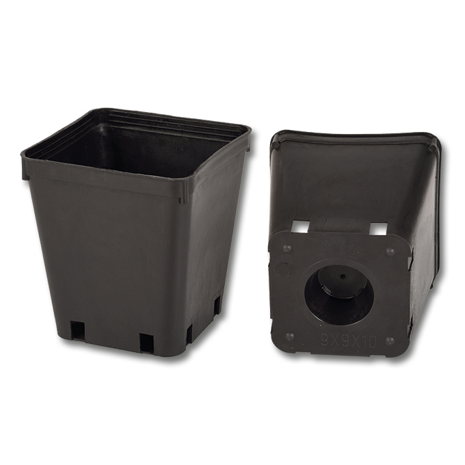 Conteneurs rectangulaires noirs 9 x 9 x 10 cm, 320 pièces