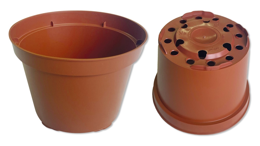 Pots en plastique, rouge brique, ø 9 cm, carton de 2380 pièces