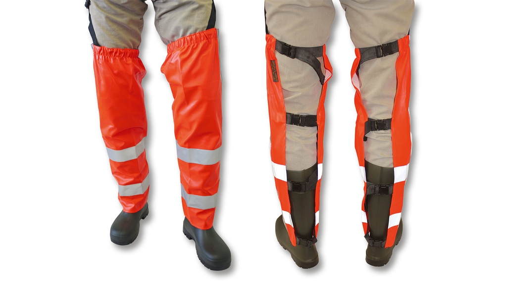 Jambière couleur orange brillant avec bandes réfléchissantes