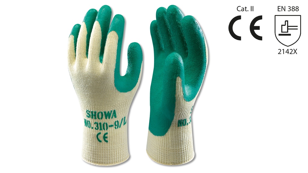 Gants de protection SHOWA vert, taille 7/S