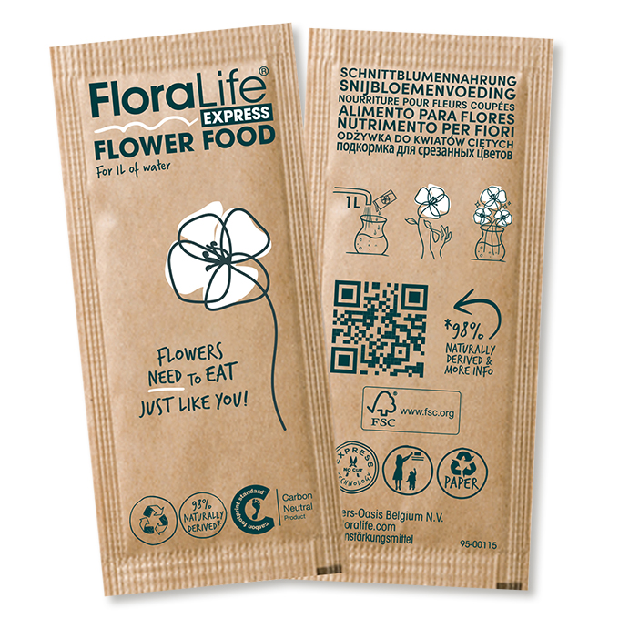 OASIS® FLORALIFE® Express poudre nourriture pour fleurs coupées 10 g, 500 sachets