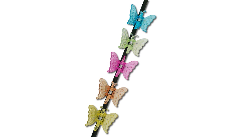Clip orchidée papillon couleur jaune
