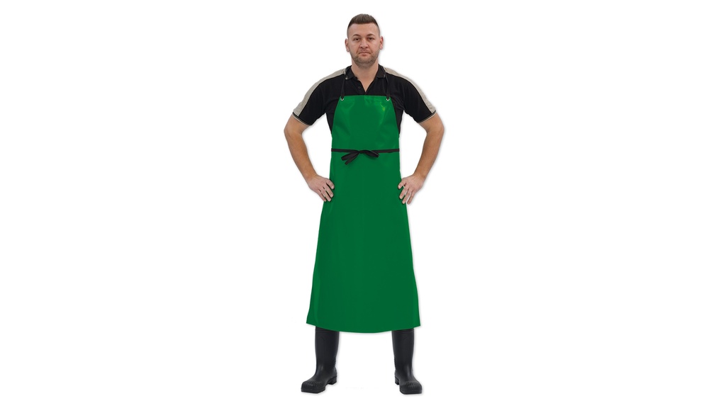 Tablier en Trevira vert, longueur 120 cm