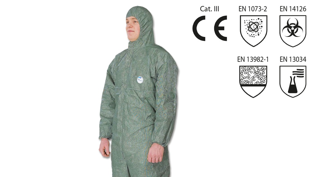 Schutzoverall Typ 5 und 6 TYVEK grün, Grösse M