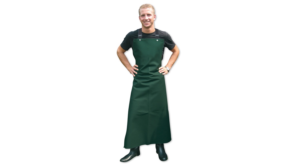 Tablier bretelles croisées dans le dos vert, longueur 117 cm