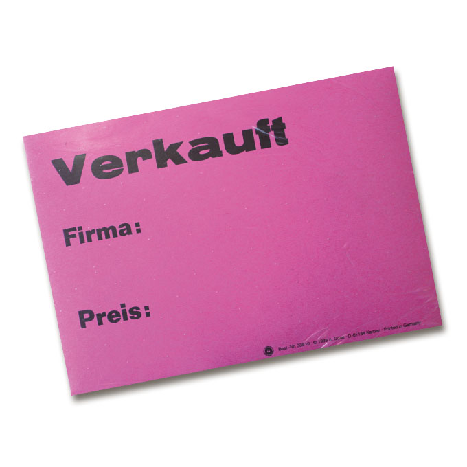 &quot;Verkauft&quot; -Block A6