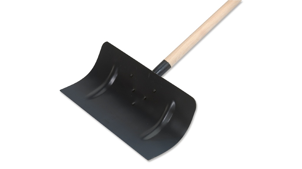 Schneeschieber schwarz aus Stahl mit Stiel, 50 cm breit