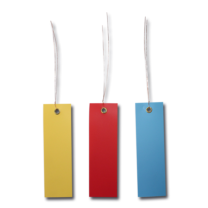 Drahthängeetiketten rot 100 x 30 mm, Beutel à 250 Stück