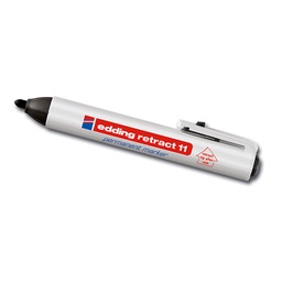 [424.160] Marqueur permanent «EDDING 11», noir, largeur du trait env. 1.5-3 mm, bouton poussoir mécanique