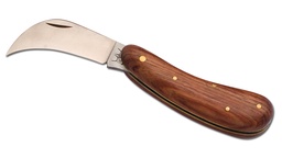 [200.479] Greffoir manche en bois, lame arquée, longueur 10.5 cm