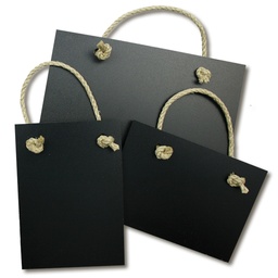 [455.840] Pancarte façon ardoise avec cordelette, A6 paysage, 14.8 x 10.5 cm