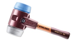 [208.454.380] Schonhammer SIMPLEX ø 80 mm blau/grau, Stiel 23 cm