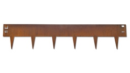 [138.430] Randbegrenzung Stahl feste Zacken, rostig, 1.6 mm x 10 cm, 100 cm lang
