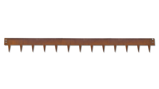 Randbegrenzung Stahl feste Zacken, rostig, 2.5 mm x 10 cm, 225 cm lang