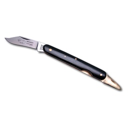 [200.443] Couteau greffoir noir, avec lame pliable en laiton, longueur 10 cm