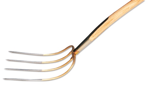Düngergabel 4 Zinken, mit Federdülle, Stiel 135 cm