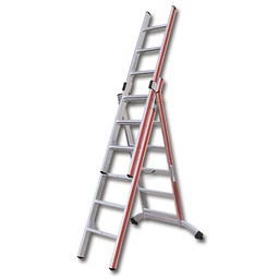 [205.190] Échelle à usage multiple en aluminium, échelons 3 x 9, 6.65 m, type 145