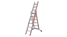 [205.190] Échelle à usage multiple en aluminium, échelons 3 x 9, 6.65 m