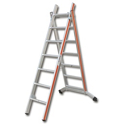 [205.120] Échelle double et à coulisse, en alu, 2 x 12 échelons, 6.11 m