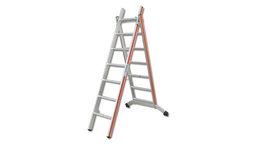[205.120] Bock- und Schiebeleiter aus Aluminium, 2 x 12 Sprossen, 6.11 m