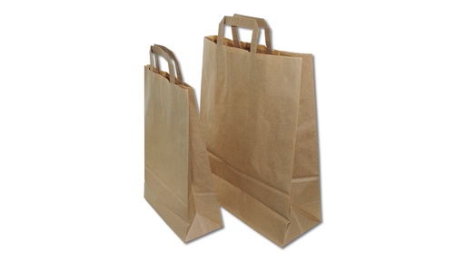 Papiertragetaschen Kraftpapier braun/naturfarben, 32/12 x 41 cm, 50 Stück