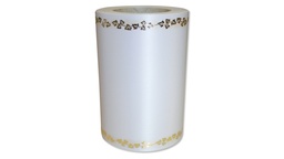 [404.468] Ruban pour couronnes blanc ornement doré, 125 mm x 25 m