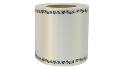 [404.466] Kranzband weiss mit schwarzem Rand, 125 mm breit, 25 m