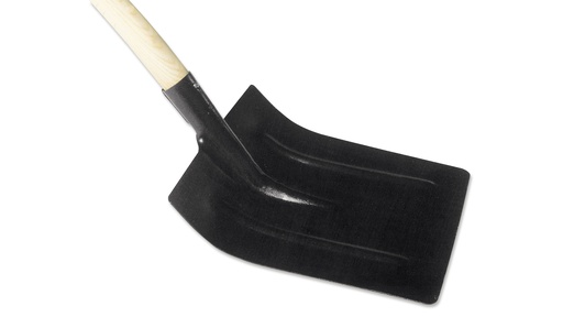 Schneeschaufel schwarz aus Stahl mit Stiel, 33 cm breit