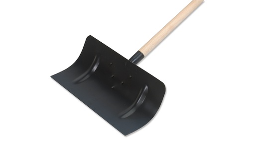 Schneeschieber schwarz aus Stahl mit Stiel, 50 cm breit